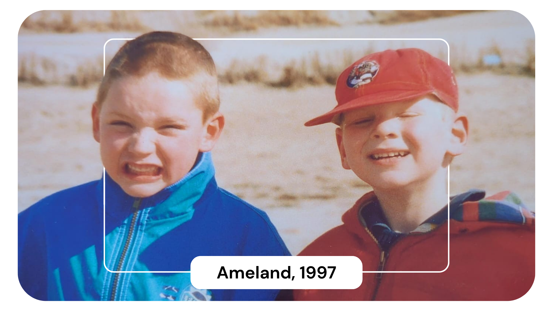 Wouter en Vincent als kind